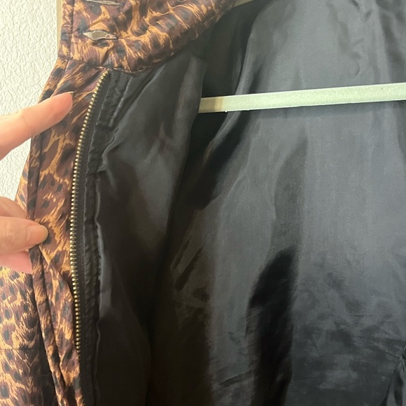 Animal Print Satin Bomber Jacket SzM - Picture 3 of 10